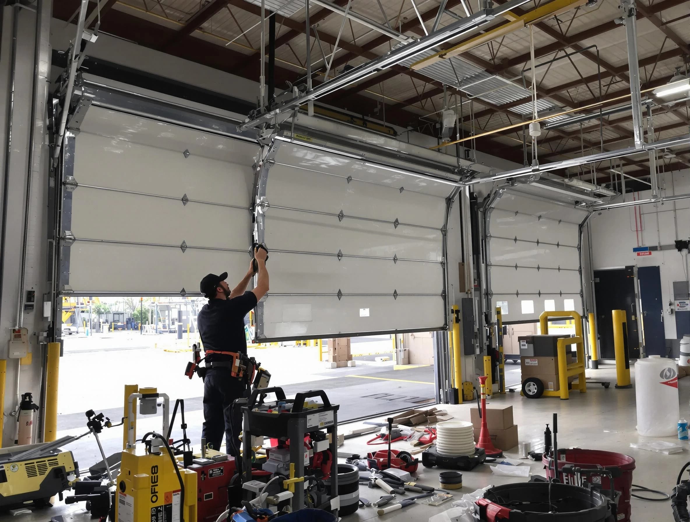 Robinson Garage Door Repair technician performing commercial garage door repair in Robinson