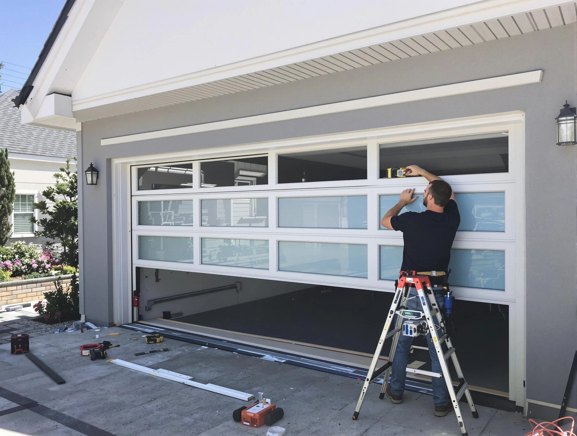 Robinson Garage Door Repair team performing garage door replacement in Robinson