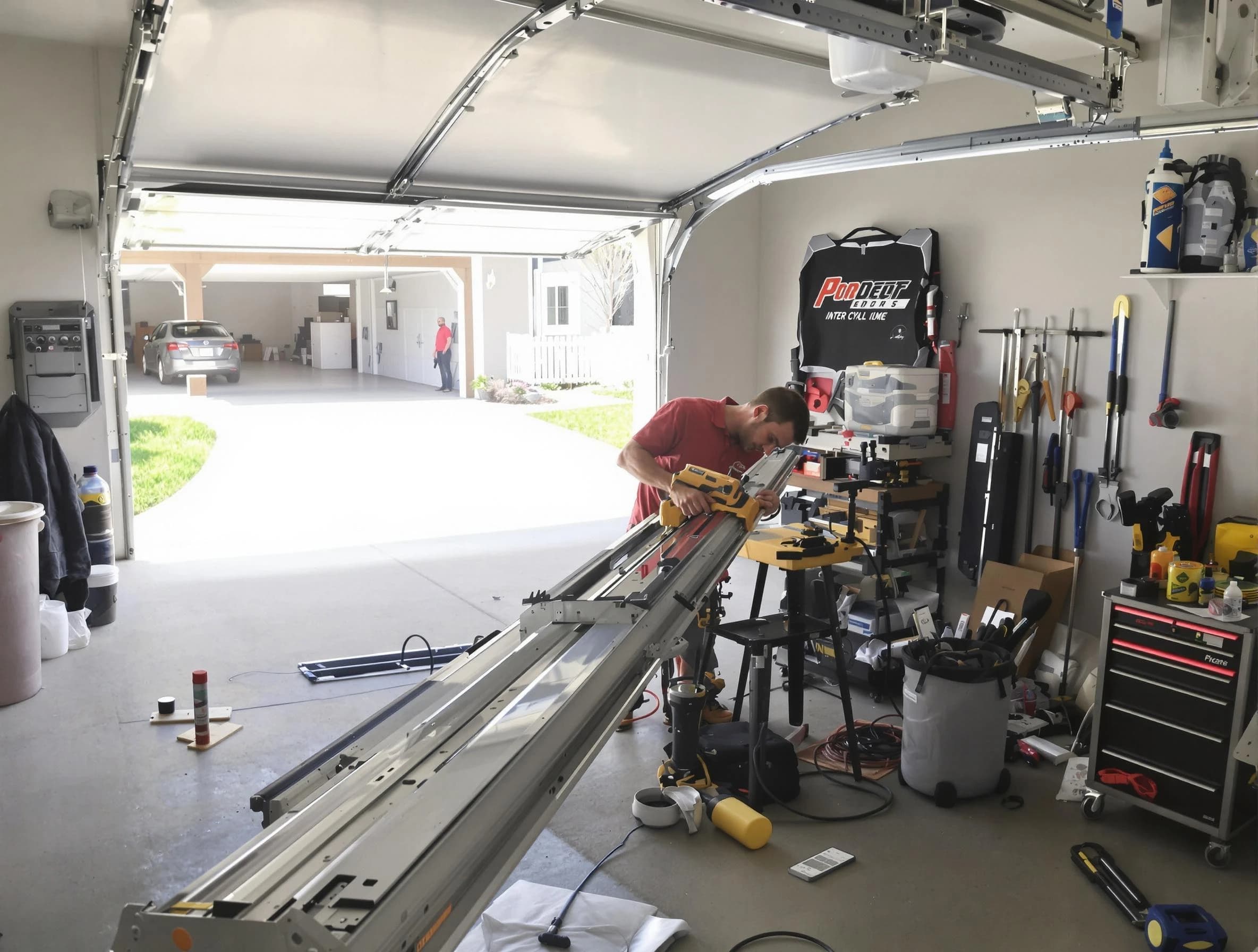 Robinson Garage Door Repair expert performing track repair in Robinson